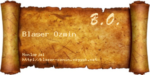 Blaser Ozmin névjegykártya